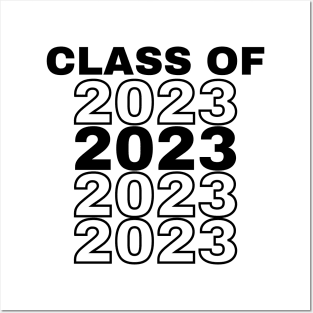 Class Of 2023. Simple Typography Black 2023 Class Of/ Graduation Design. Posters and Art